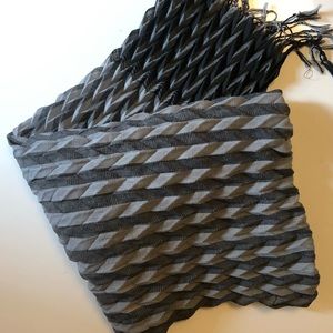 Grey Pleated Scarf
